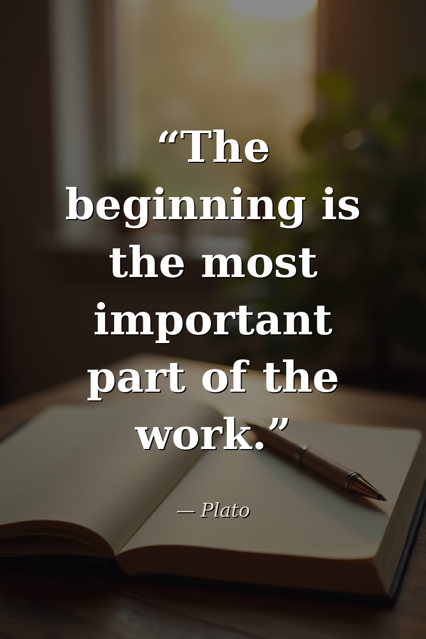 The beginning is the most important part of the work. — Plato