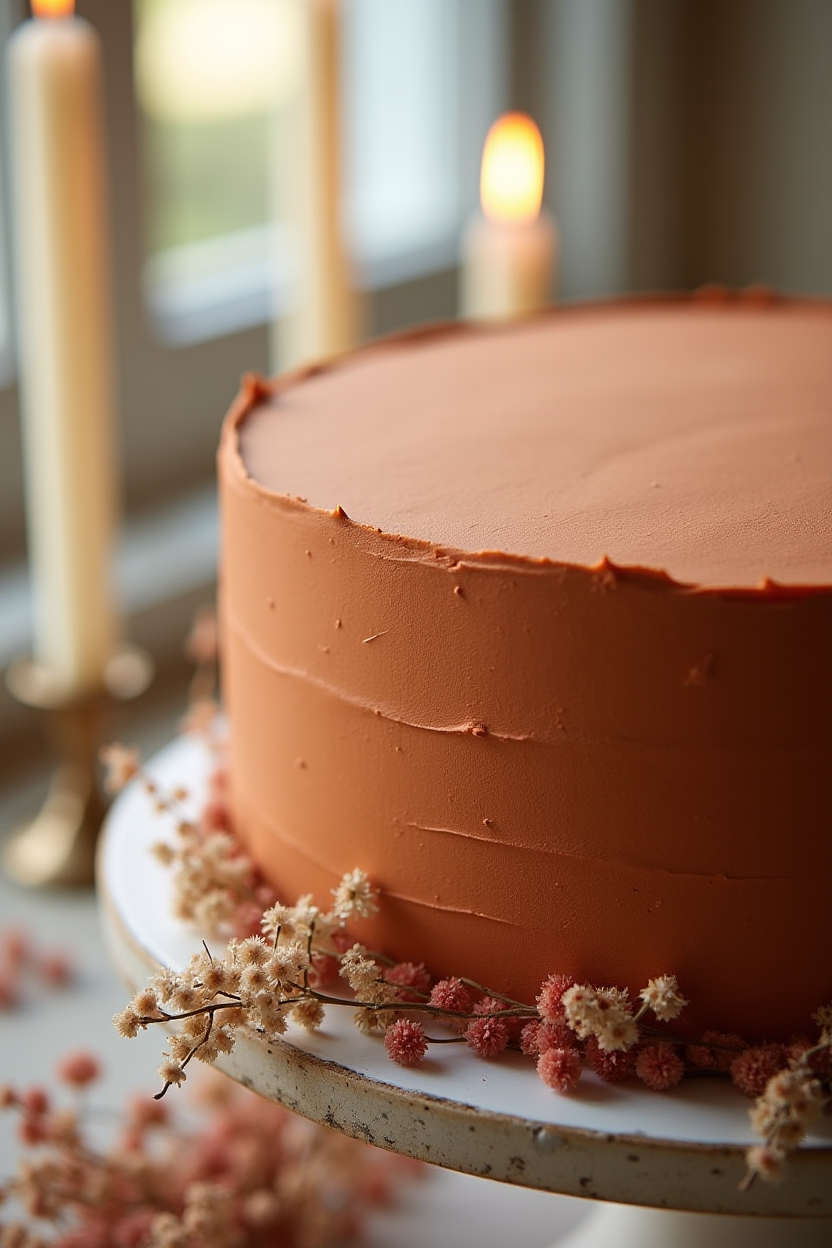 Terracotta Textured Buttercream with Dried Florals