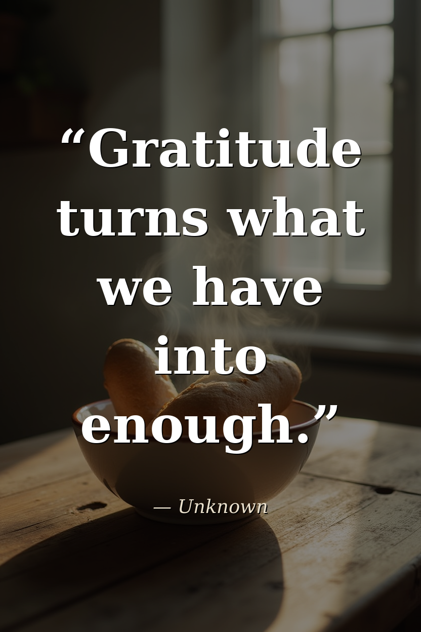 Gratitude turns what we have into enough. — Unknown